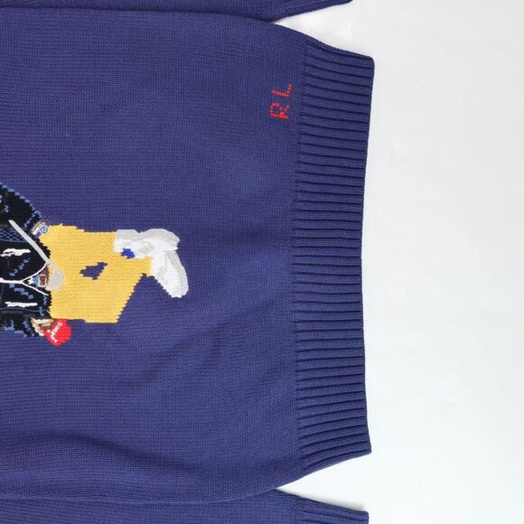 Polo Ralph Lauren Navy blue sweater with golf bear pattern - Picture 7 of 7